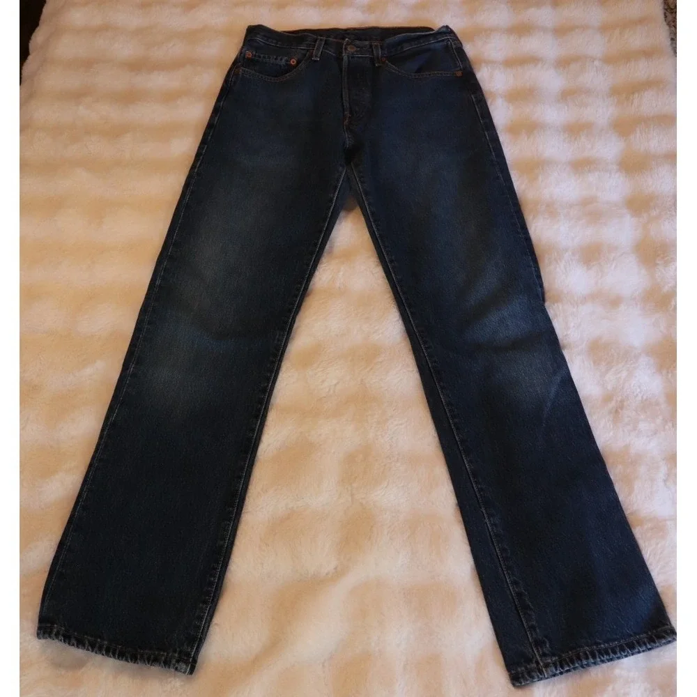 Levis 501 xx Size 31x34 Dark Blue Y2K Button Fly‎ 2003 Vintage Cotton Denim